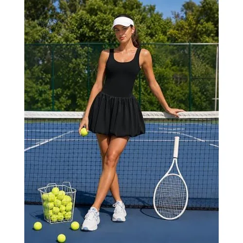 DLOODA Tennis Dress with Pockets, Black, view 4
