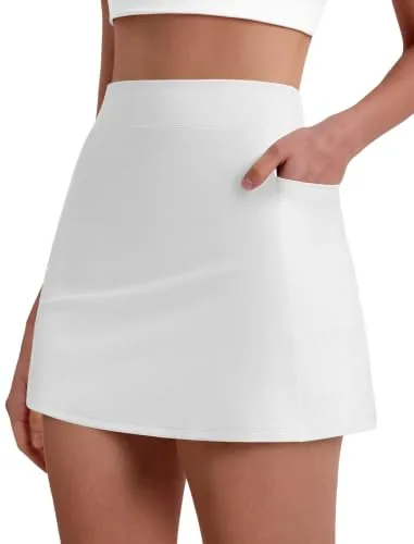 DLOODA High Waist Tennis Skirt, White