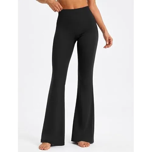 DLOODA High Waist Yoga Flare Leggings Buttery Soft, Black, view 2