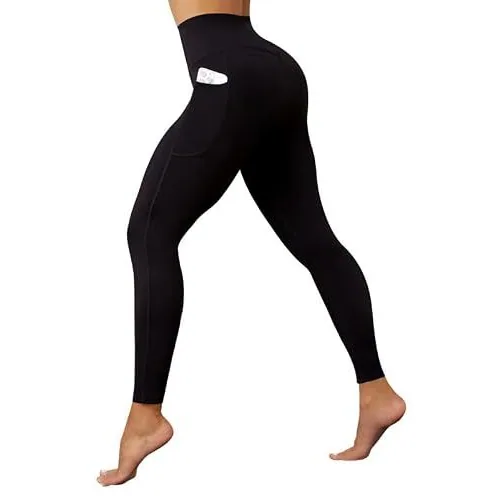 DLOODA High Waist Yoga Leggings Buttery Soft, with Pockets, Black, view 2