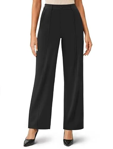 DLOODA Work Wide Leg Pants, Black