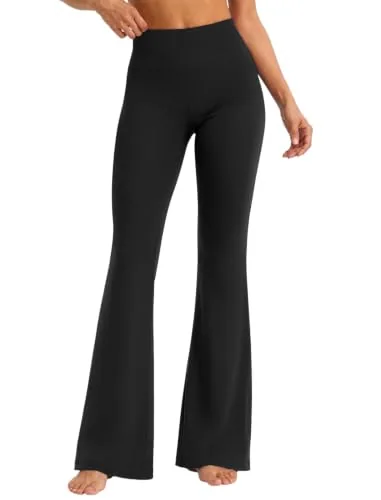 DLOODA High Waist Yoga Bootcut Pants, Black