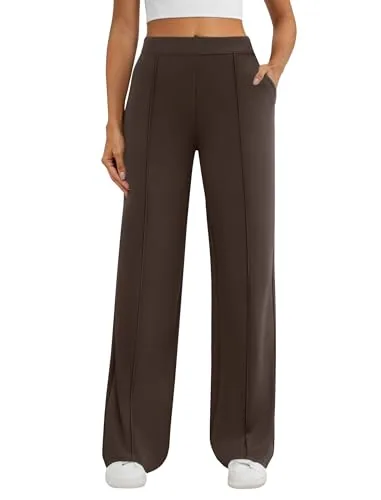 DLOODA Work Wide Leg Pants, Brown