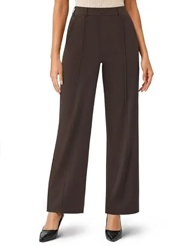 DLOODA Work Wide Leg Pants, Brown