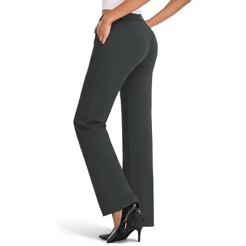 DLOODA High Waist Work Wide Leg Pants, Dark Grey, view 2