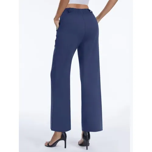 DLOODA High Waist Work Straight Leg Pants, Navy, view 3