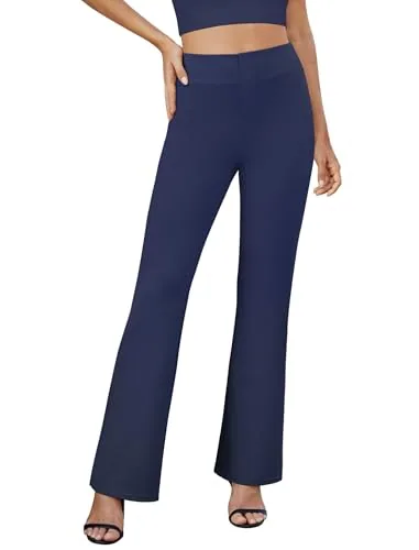 DLOODA Work Bootcut Pants with Pockets, Navy