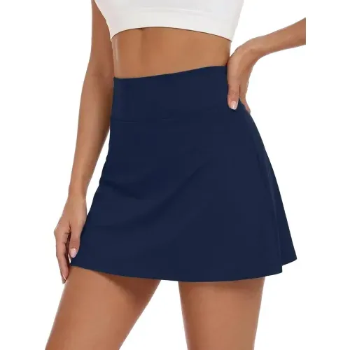 DLOODA High Waist Tennis Skort, Navy, view 2
