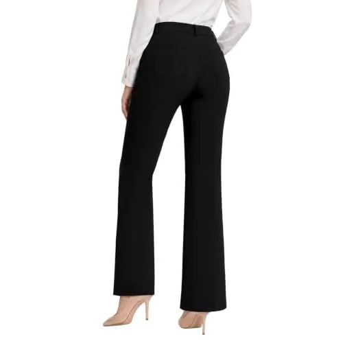 DLOODA High Waist Work Dress Pants with Pockets, Black, view 2