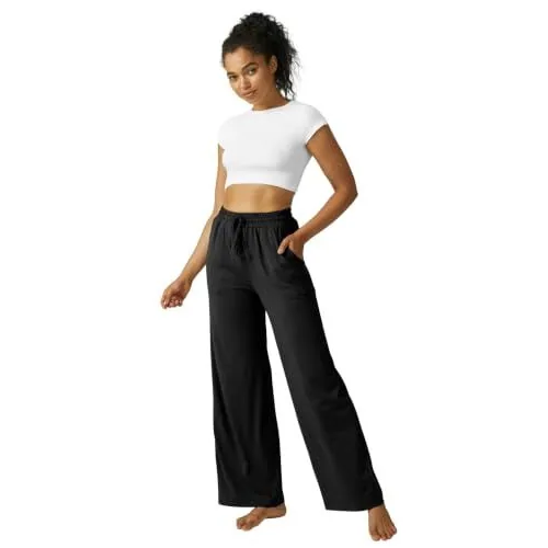 DLOODA High Waist Lounge Drawstring Sweatpants, Black, view 4