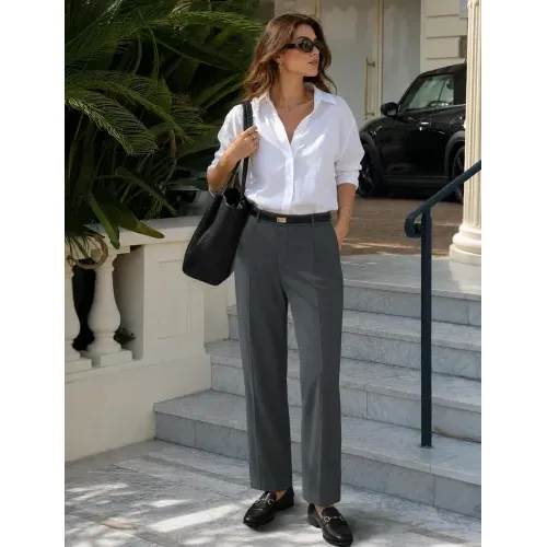 DLOODA Work Wide Leg Pants, Dark Grey, view 5