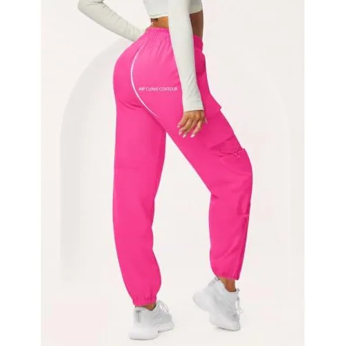 DLOODA Hiking Baggy Cargo Joggers with Pockets, Hot Pink, view 4