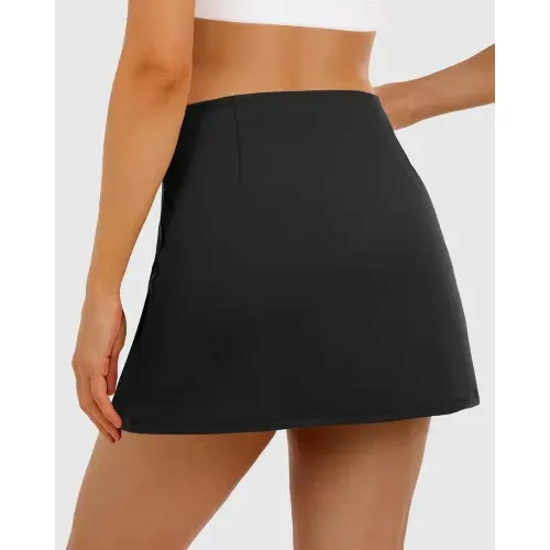 DLOODA Tennis Skirt with Pockets, Black, view 2
