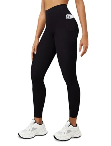 DLOODA High Waist Yoga Leggings Buttery Soft, with Pockets, Black
