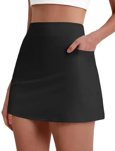 DLOODA High Waist Tennis Skirt, Black