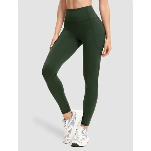 DLOODA High Waist Yoga Leggings with Pockets, Army Green, view 2