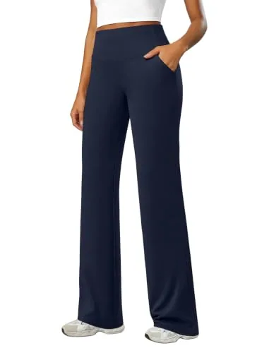 DLOODA High Waist Yoga Wide Leg Pants, Navy