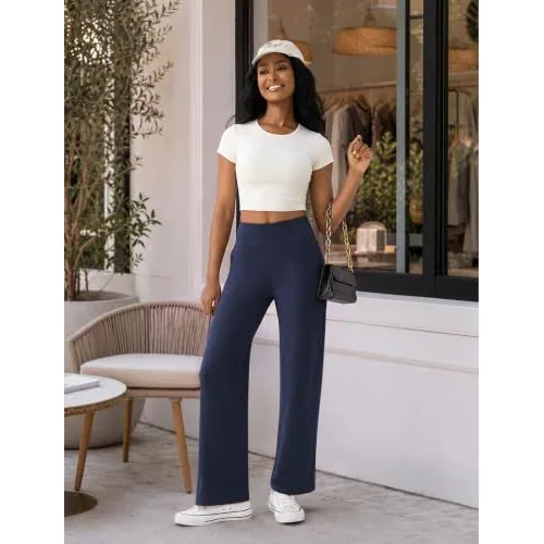 DLOODA High Waist Yoga Sweatpants with Pockets, Navy, view 4