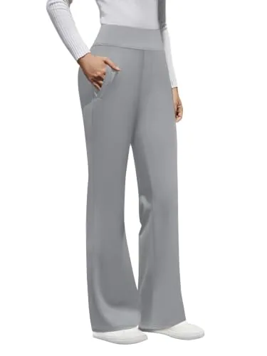 DLOODA High Waist Work Dress Pants, Light Grey