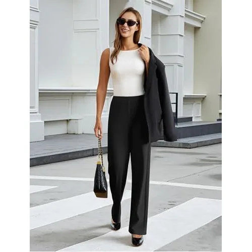 DLOODA Work Wide Leg Pants, Black, view 4