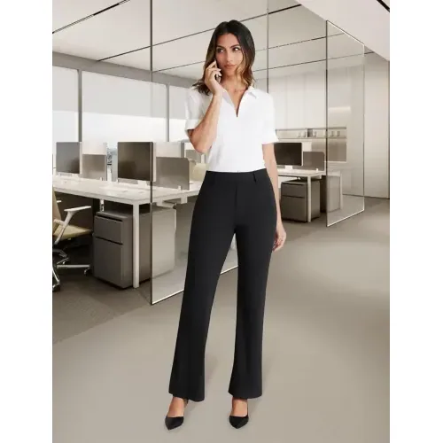 DLOODA Work Flare Pants, Black, view 2