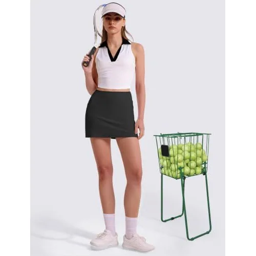 DLOODA High Waist Tennis Skirt, Black, view 4