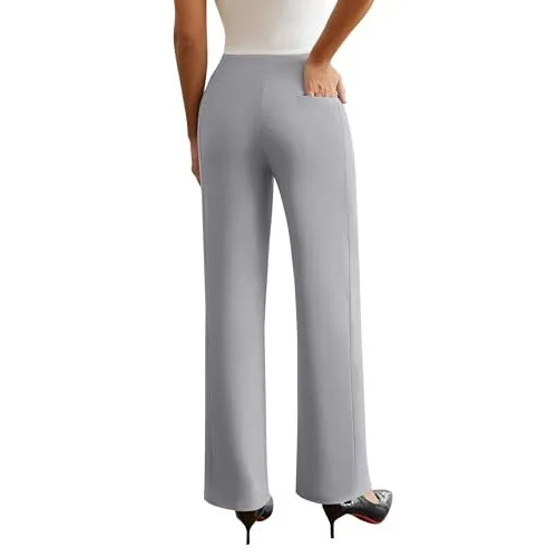 DLOODA Work Wide Leg Pants, Light Grey, view 2