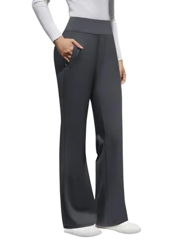 DLOODA High Waist Work Dress Pants, Deep Grey