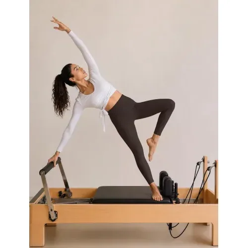 DLOODA High Waist Yoga Leggings, Brown, view 3