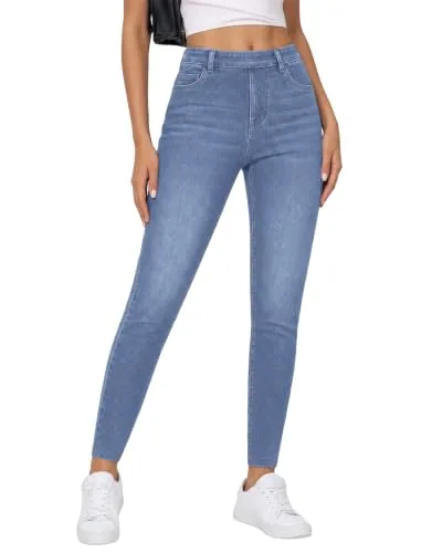 DLOODA High Waist Jeans with Pockets, Light Blue