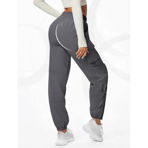 DLOODA Hiking Baggy Cargo Joggers with Pockets, Dark Grey, view 4