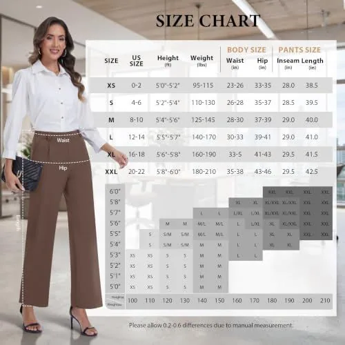 DLOODA High Waist Work Straight Leg Pants, Brown, view 4
