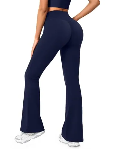 DLOODA High Waist Yoga Flare Leggings Buttery Soft, Navy