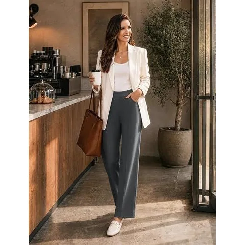 DLOODA Work Wide Leg Pants, Dark Grey, view 2