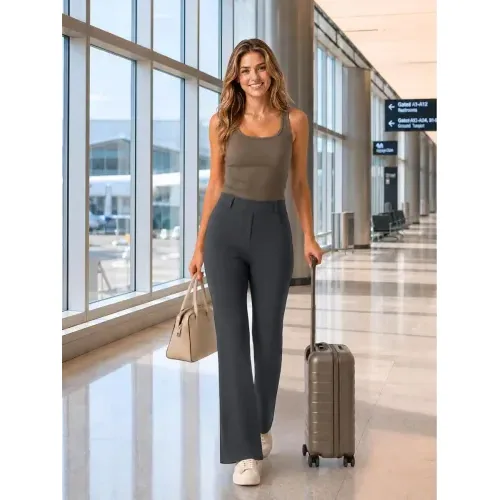 DLOODA Work Flare Pants, Deep Grey, view 4