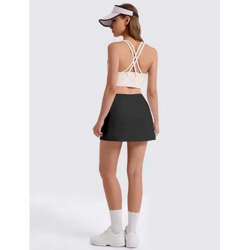 DLOODA High Waist Tennis Skirt, Black, view 2