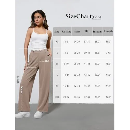 DLOODA High Waist Work Wide Leg Pants, Light Coffee, view 4