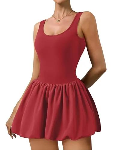 DLOODA Tennis Dress with Pockets, Red