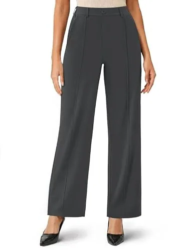 DLOODA Work Wide Leg Pants, Dark Grey