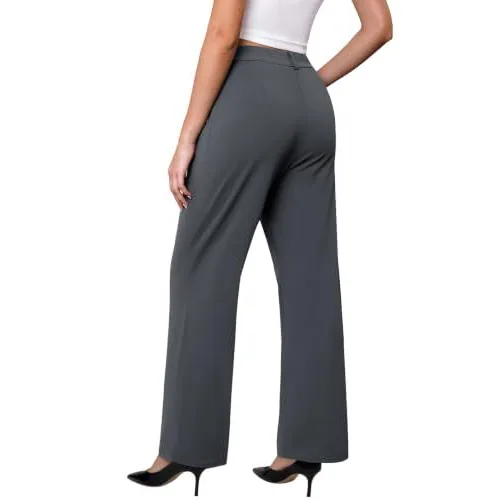 DLOODA High Waist Work Wide Leg Pants, Deep Grey, view 2