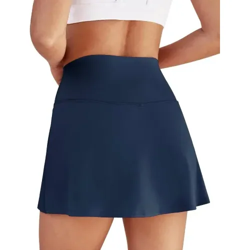 DLOODA High Waist Tennis Skort with Pockets, Navy, view 5