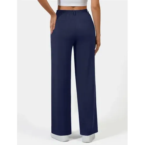 DLOODA High Waist Work Wide Leg Pants, Navy, view 2