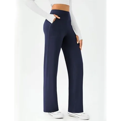 DLOODA High Waist Yoga Sweatpants with Pockets, Navy, view 6