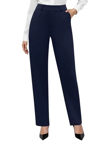 DLOODA High Waist Work Dress Pants, Navy