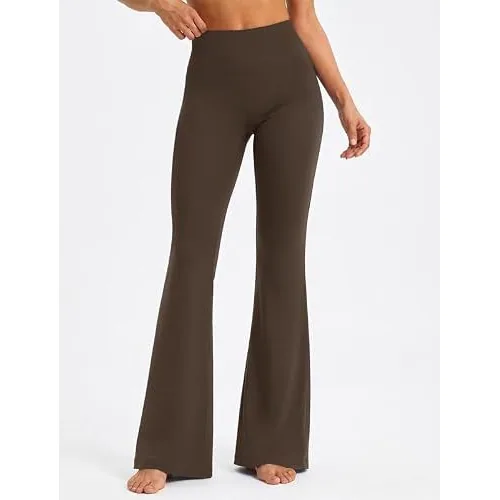 DLOODA High Waist Yoga Flare Leggings Buttery Soft, Brown, view 2