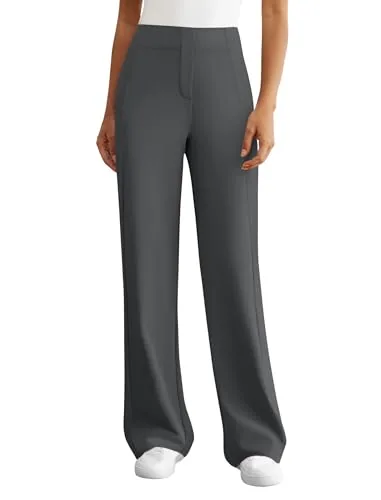 DLOODA Work Wide Leg Pants, Dark Grey