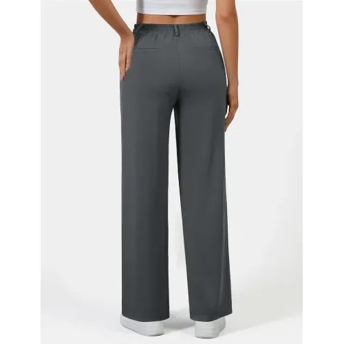 DLOODA High Waist Work Wide Leg Pants, Dark Grey, view 2