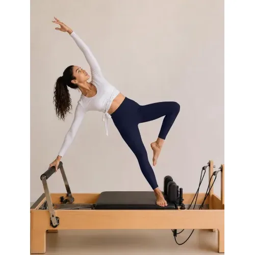 DLOODA High Waist Yoga Leggings, Navy, view 3