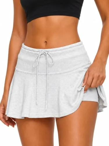 DLOODA Tennis Flowy Skort, Light Grey