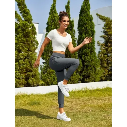 DLOODA High Waist Yoga Lightweight Sweatpants, Grey, view 3